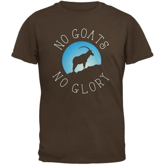 No Guts Goats No Glory Brown Adult T-Shirt - X-Large