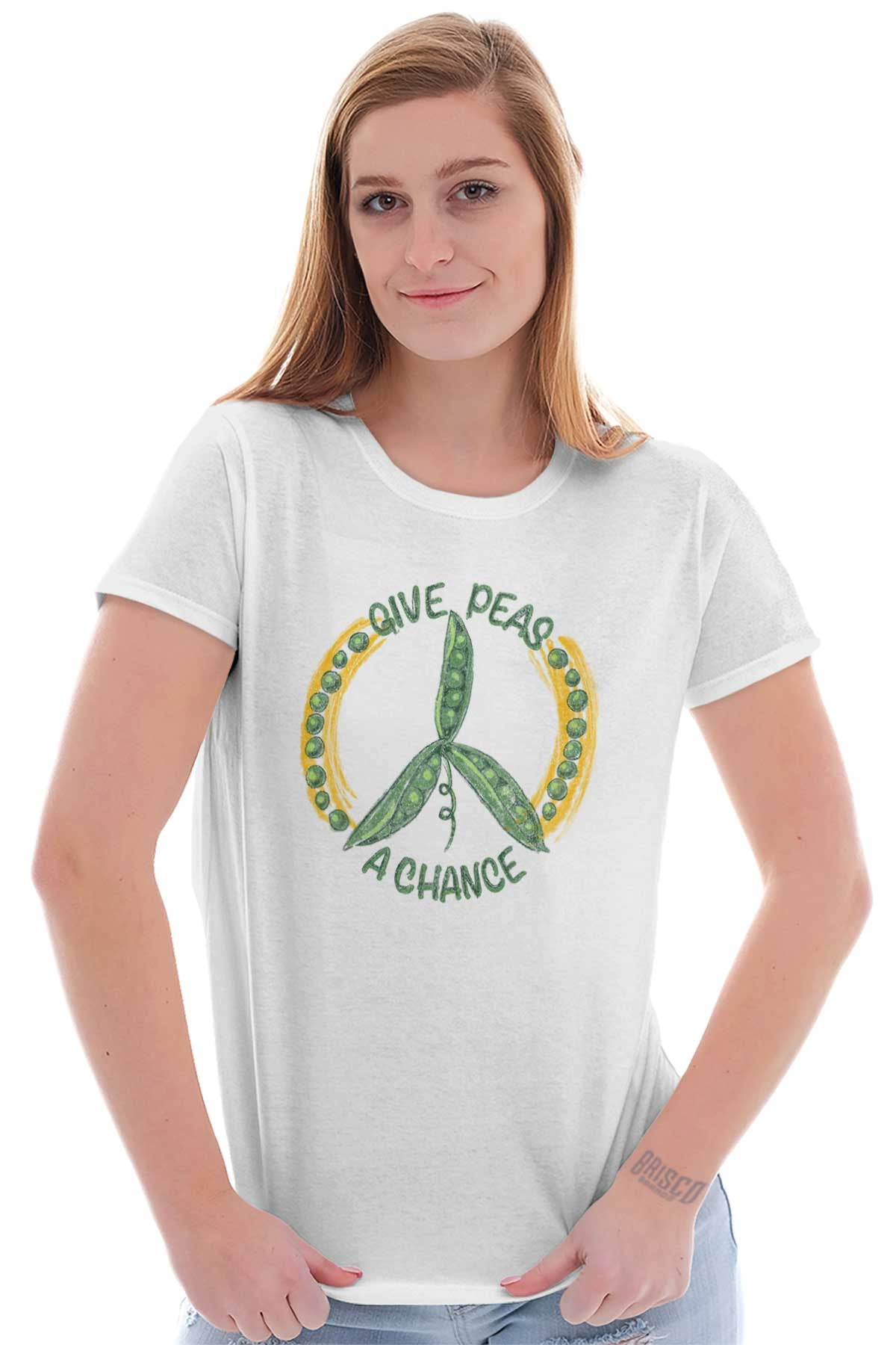 Give Peas A Chance Home Gardening Gardener Girls Youth Crewneck T Shirts Tees 