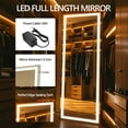 thumbnail image 4 of Full Length Mirror 81x34 Inch Full Length Mirror with Lights, Full Body Dressing Standing, Hanging Mounted Mirror for Living Room Bedroom Cloakroom, Square Black,Full Body Mirror, 4 of 6