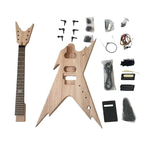 Diy Electric Guitar Kit Razorback Style Mahogany Body Rosewood Fretboard Maverick