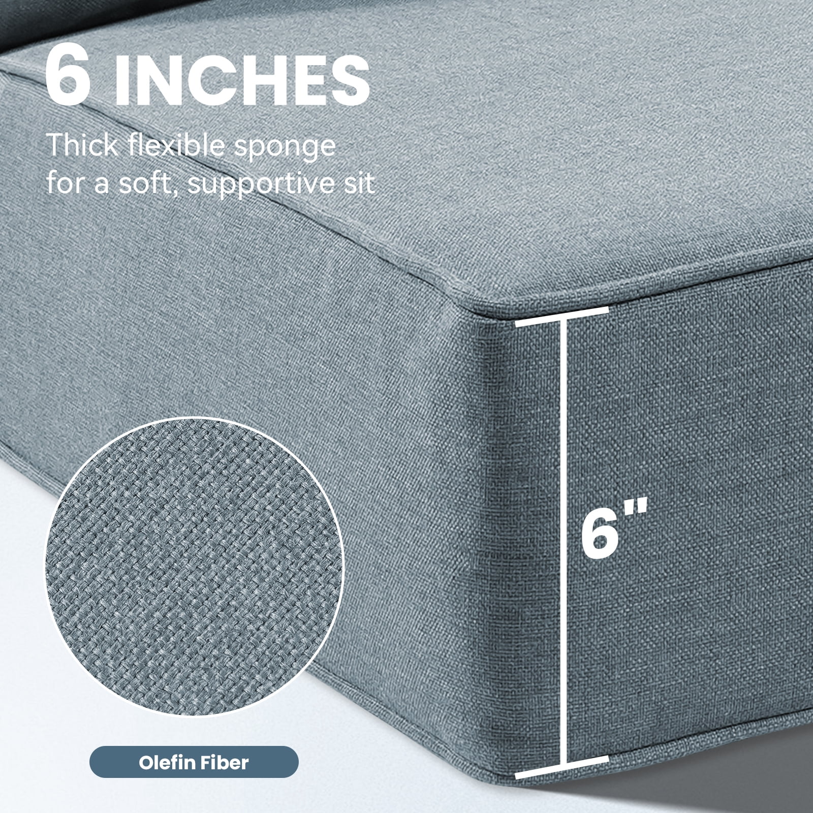 Jentlehouse Outdoor Deep Seat Cushion 24" X 24" X 6" for Patio Furniture,Outdoor Chair Cushions Water & Fade Resistant Patio Furniture Cushions for Wicker Chair, Sofa, Couch, Baby Blue (Set of 4)