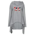 thumbnail image 4 of IROINNID Women's Long Sleeve Hoodie Thigh-Length Print Leisure Plus Size Medium And Long Tops Sweatshirts Pullover, Gray, 4 of 8