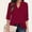 Wine, variant on WXLWZYWL Womens Fall Tops Dressy Casual Chiffon V Neck 3/4 Roll Sleeve Blouse Tops Shirts Notch Blouses Tunics Tops