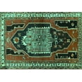 thumbnail image 1 of Ahgly Company Indoor Rectangle Persian Turquoise Blue Traditional Area Rugs, 2' x 4', 1 of 4