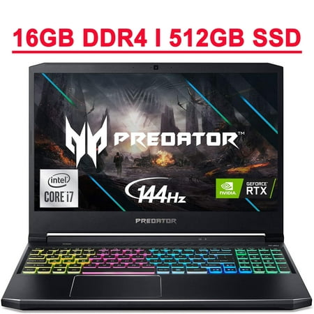 Acer Predator Helios 300 Premium Gaming Laptop 15.6” FHD IPS 144Hz Display 10th Gen Intel 6-Core i7-10750H 16GB DDR4 512GB SSD GeForce RTX 3060 6GB Backlit WIFI6 USB-C HDMI Win10 Black
