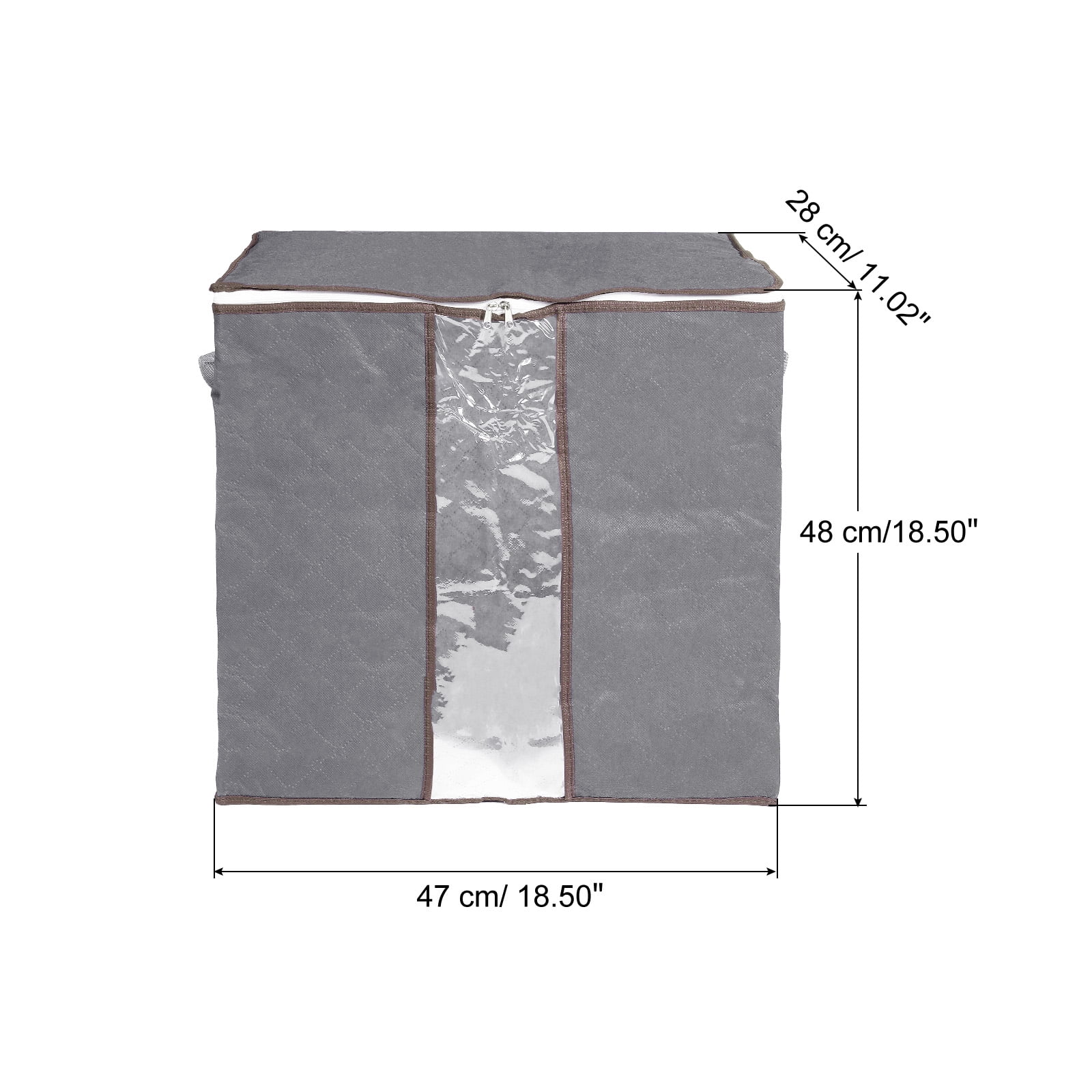 Unique Bargains Foldable Clothes Storage Bags with Reinforced Handle Gray