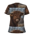thumbnail image 4 of Naloa Yak Print T-Shirts Short Sleeve V Neck Tees for Women Fashion Tops Trendy Lightweight Soft Casual Summer Outfits Clothes, 4 of 5