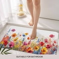 thumbnail image 6 of Pastoral Botanical Doormat Outdoor Entrance 20"x31.5", Watercolor Spring Summer Flowers Absorb Moisture Dirt Door Mats, Non-Slip Rubber Backing Floor Mats Indoor, Low-Profile Front Door Rugs, 6 of 9