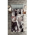 thumbnail image 2 of Ambesonne Music Quilted Coverlet 2 Pcs, Jazz Musician Saxophone, Twin Size, Pink Black White, 2 of 2