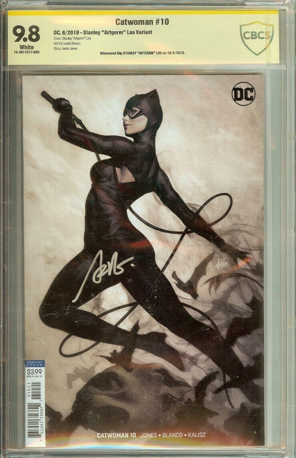 Catwoman #10 Signed Stanley Lau Artgerm CBCS 9.8
