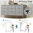 thumbnail image 6 of Anbuy Gray 9 Drawer Dresser for Bedroom with Gold Handles, Long Dresser & Chest of Drawers with Deep Drawers, Modern Wood Dressers for Closet Living Room（Grey）, 6 of 8