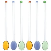 Vosarea 6Pcs Glass Swizzle Stick Assorted Color for Mixing Iced Coffee and Beverages