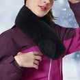 thumbnail image 2 of Women's Faux Fur Scarf Solid Color Soft Warm Winter Neck Wrap Black, 2 of 4