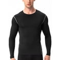 thumbnail image 1 of Innerwin Muscle Tops Long Sleeve Mens Sport T Shirt Gym Baselayer Casual Compression Shirts Black 2XL, 1 of 9