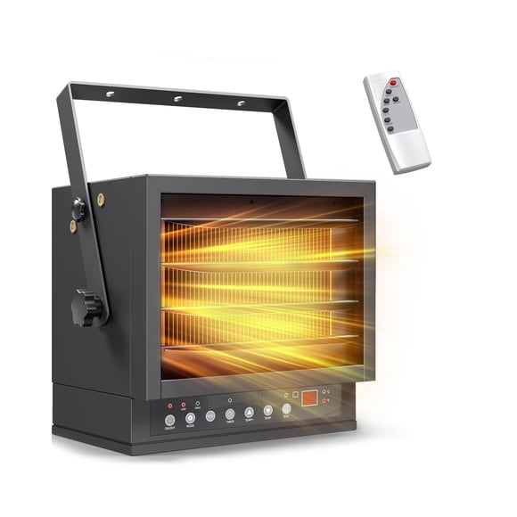 Calefactor para garaje Riseon 7500 W 240 V con control remoto, modo ECO y temporizador