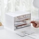 thumbnail image 2 of Organizador de computadora con 6 cajones, organizador de maquillaje, organizador de cosméticos de plástico, cajas de organización de baño, caja de almacenamiento de computadora (blanco), 2 of 9