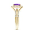 thumbnail image 3 of ANGARA Natural Twisted Rope Cushion 2.2 ct Amethyst Halo Ring in 14K Yellow Gold for Women (Size-8mm) | February Birthstone, Birthday, Anniversary, Jewelry Gift for Women | Natural Amethyst Ring, 3 of 9