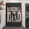 thumbnail image 2 of Black Father's Day Shower Curtain - Water Repellent Fabric Shower Curtains Washable, Farmhouse Striped Vintage Art Decorative Polyester Cloth Bathroom Curtains Modern Bath Decor 36"x72", 2 of 8