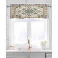 thumbnail image 2 of Boho Chic Kitchen Valances for Windows Farmhouse Linen Window Valance Curtain for Living Room Window Treatment Traditional Classic Geometric Farmhouse Valance Rod Pocket Topper Drape, 60 x 18 Inch, 2 of 6