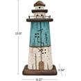 thumbnail image 2 of Wooden Rustic Lighthouse Nautical Tabletop Decoration Beach Themed Decor, 2 of 6