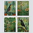 thumbnail image 2 of PixonSign Framed Wall Art Birds & Lush Botanicals Vibrant Jungle & Garden Posters, Set of 4 Spring Landscape Canvas Prints, Classic Vintage Multicolor Nature Wall Décor for Home - 11"x14" White, 2 of 5