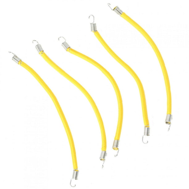 Tbest RC Elastic Luggage Rope,RC Car Roof Rack Rope,5pcs Elastic Luggage  Roof Rack Rope Accessory Fit For SCX10 1/10 RC Car Model Yellow 