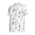 thumbnail image 2 of Balery Lavender Flowers Printed Men’s Short Sleeve Polo Shirt, Midweight Men's Shirt,Golf Polo shirts -4X-Large, 2 of 9