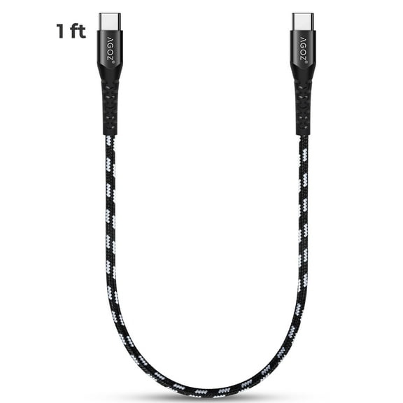 AGOZ 1ft USB-C to USB-C Fast Charger Cable for Samsung Galaxy, Motorola, Google Pixel Phones