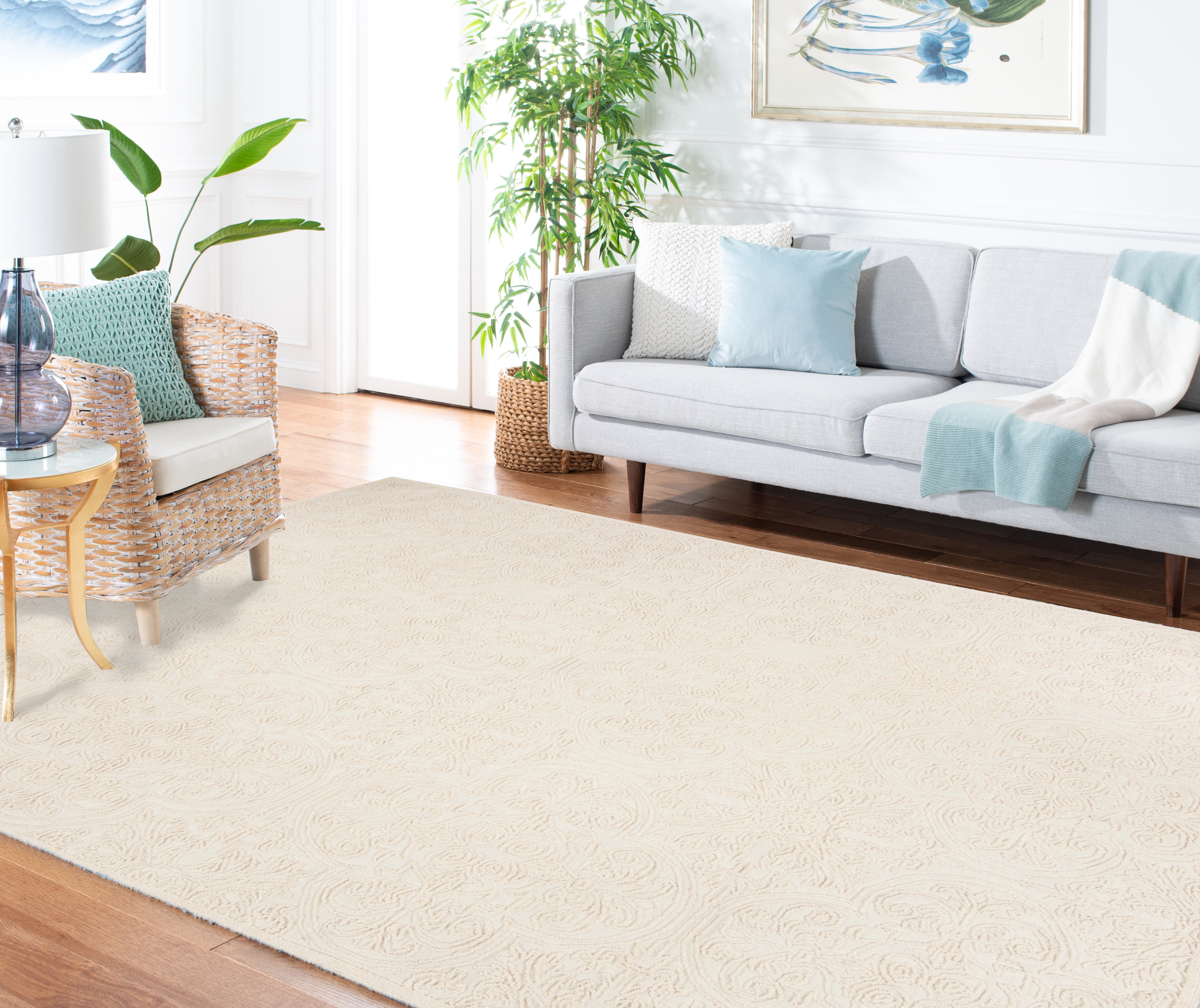 Safavieh Martha Stewart Trace Justina Floral Area Rug, Ivory, 9' x 12'