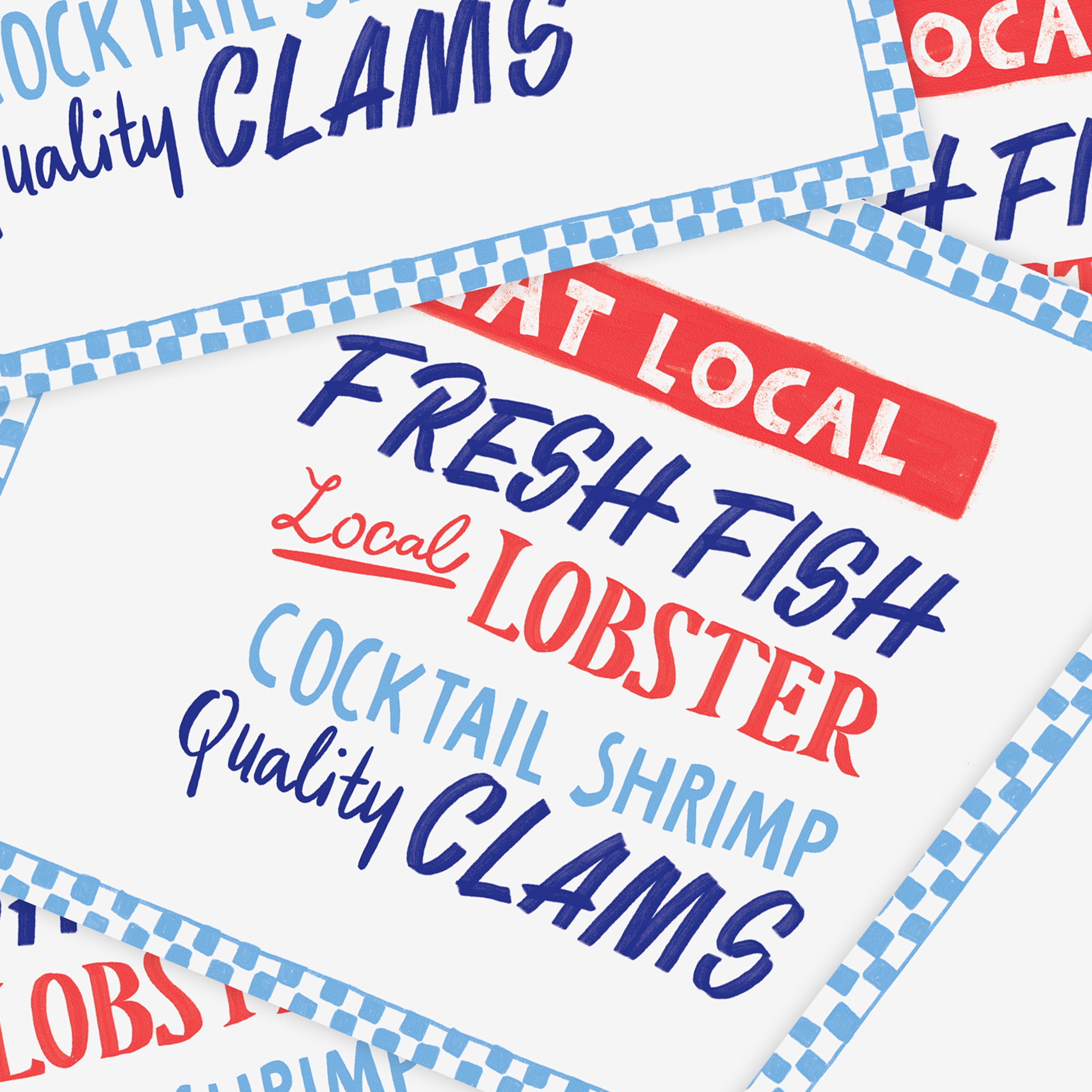 Bright Tides Eat Local Paper Placemats, Multicolor, 17" x 13", 8 Count, by Way To Celebrate