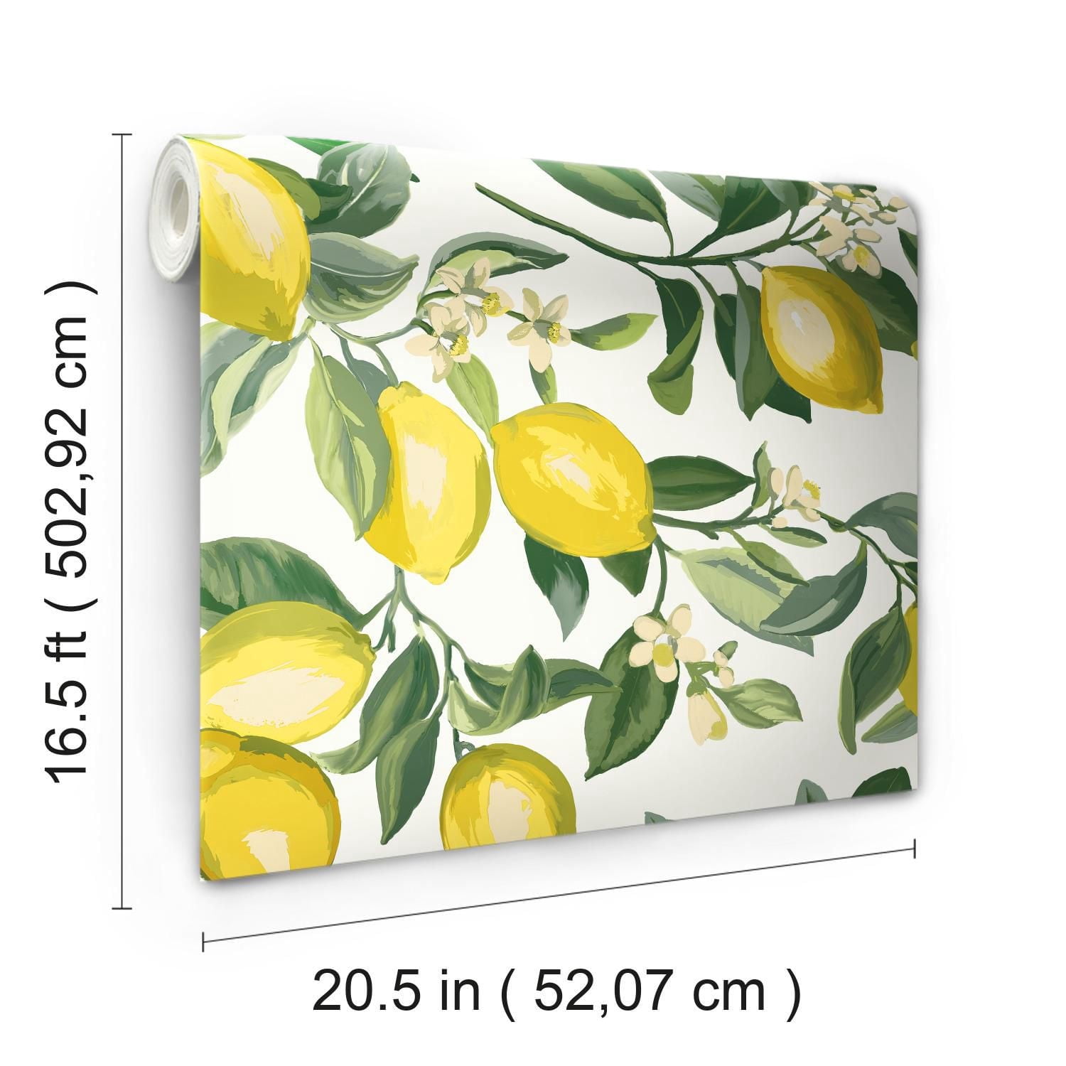 Roommates Lemon Zest Peel & Stick Wallpaper
