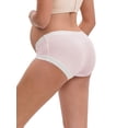 thumbnail image 3 of INSPIRE CHIC Women's Ice Silk Ribbed V-Shaped Low Rise Maternity Briefs Color Patchwork Pregnancy Panties 2 Packs XL 1 Pink 1 Beige, 3 of 4