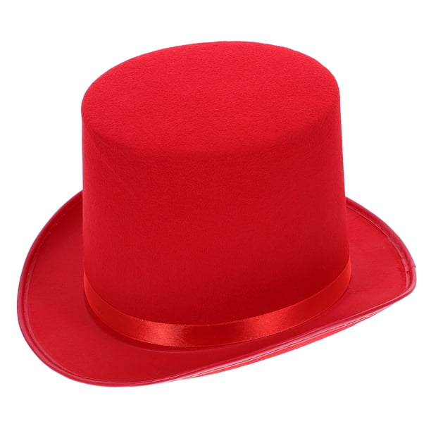FELTECHELECTR Sombrero de mago Lincoln Hats Sombrero de mago Accesorio para disfraz de fiesta (rojo)