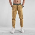 thumbnail image 2 of Pantalones cargo informales con cordón para hombre: corte holgado, talla grande americana, poliéster, para todas las estaciones, tallas XS-XL, color liso, a la moda para actividades al aire libre/d, 2 of 6