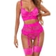 thumbnail image 5 of Ropa interior de primavera y verano de estilo europeo y americano, medias de encaje con pestañas, traje dividido con tiras para moldear el cuerpo, 5 of 5