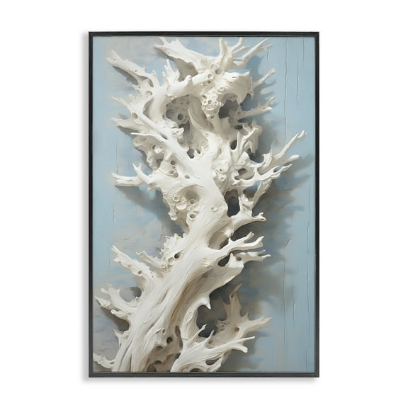 Stupell Industries Winding Spiney Coral Animals & Insects Painting Black Framed Art Print Wall Art, 12 x 18