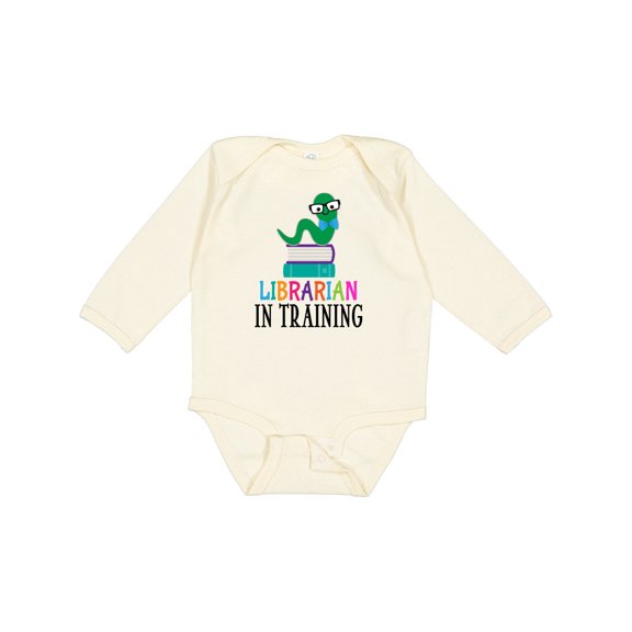 Inktastic Librarian in Training Bookworm Boys or Girls Long Sleeve Baby Bodysuit