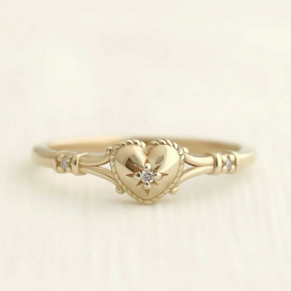 New Gold Plated Stainless Steel Heart Rings For Women Jewelry Accessories Valentine's Day Anniversary Gifts Size