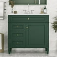 thumbnail image 2 of Bellemave 30" Bathroom Vanity with Single Sink Combo Set, Modern Wood Undermount Bathroom Sink Cabinet with 2 Drawers and a Tip-Out Drawer, Freestanding Bathroom Vanities（Green）, 2 of 9