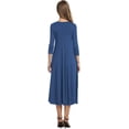 thumbnail image 2 of Monteau Womens Stripe A-line Dress, Blue, 3X, 2 of 6