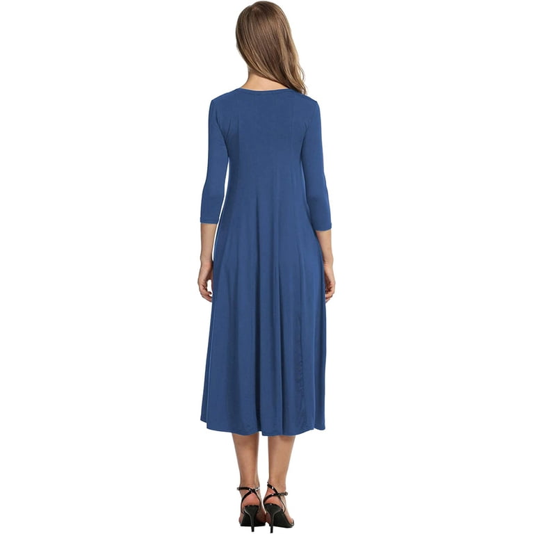 blue printed dress Joyfolie Women's Vola Dress in Large Navy Floral, Large main image 0