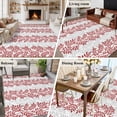 thumbnail image 6 of Red Gray Botanical Large Area Rugs for Bedroom Living Room, Soft Non Slip Carpet Bedside Rug, Pastoral Spring Summer Leaf Aesthetics Rectangular Floor Cover Kitchen Accent Rug 5'x7' for Office, 6 of 9
