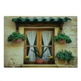 thumbnail image 2 of Shutters Cutting Board, Basket of Flowers Historic Building Window Classic Lace Theme Inside Image, Decorative Tempered Glass Cutting and Serving Board, Large Size, Beige Green, by Ambesonne, 2 of 5