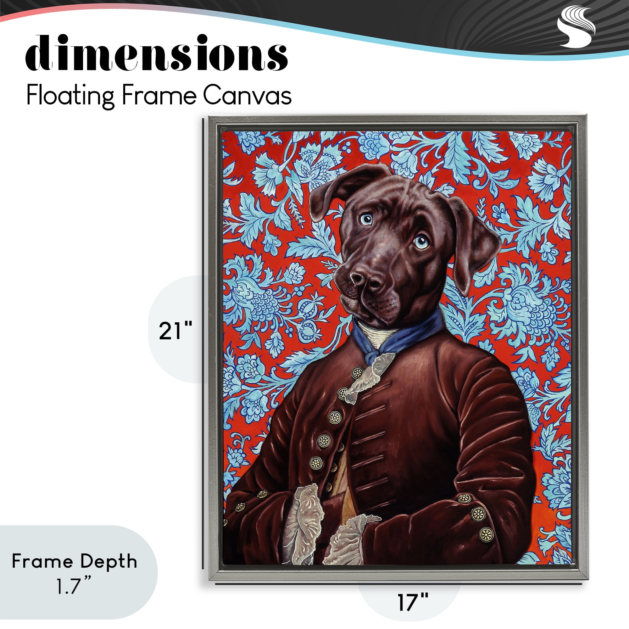 Stupell Industries Charming Labrador Composition Gray Framed Floater Canvas Wall Art, design by Jane R. Talton
