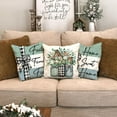 thumbnail image 6 of Farmhouse Pillow Covers 18x18 Set of 4 Eucalyptus Leaves Decorations Truck Sweet Home Spring Stripe Pillow Covers, Linen Cushion Case Gifts for Home Decor 176B, 6 of 6