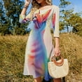 thumbnail image 4 of Rainbow Cat Dress Summer Dresses Woman Street Style Big Size Casual Dress, 4 of 9