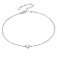 thumbnail image 1 of Tobillera femenina de plata esterlina Silvora con iniciales en forma de corazón letra H, 1 of 8