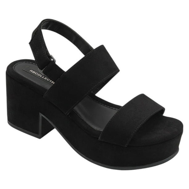 Sandalia con tacón Daily en Gamuza – Negro