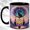 Black, variant on Wolf Dreamcatcher Coffee Mug, Mountain Wolf Mug, Ceramic 11 oz