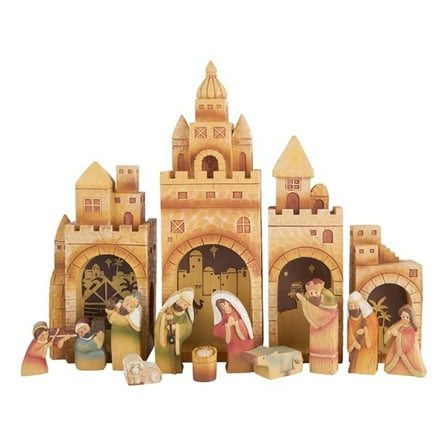 Nativity Village Set - Sets for Christmas Indoor - Manger Scene Decorations - Christmas Nativity - Holy Family Scene - (15 PC Set)